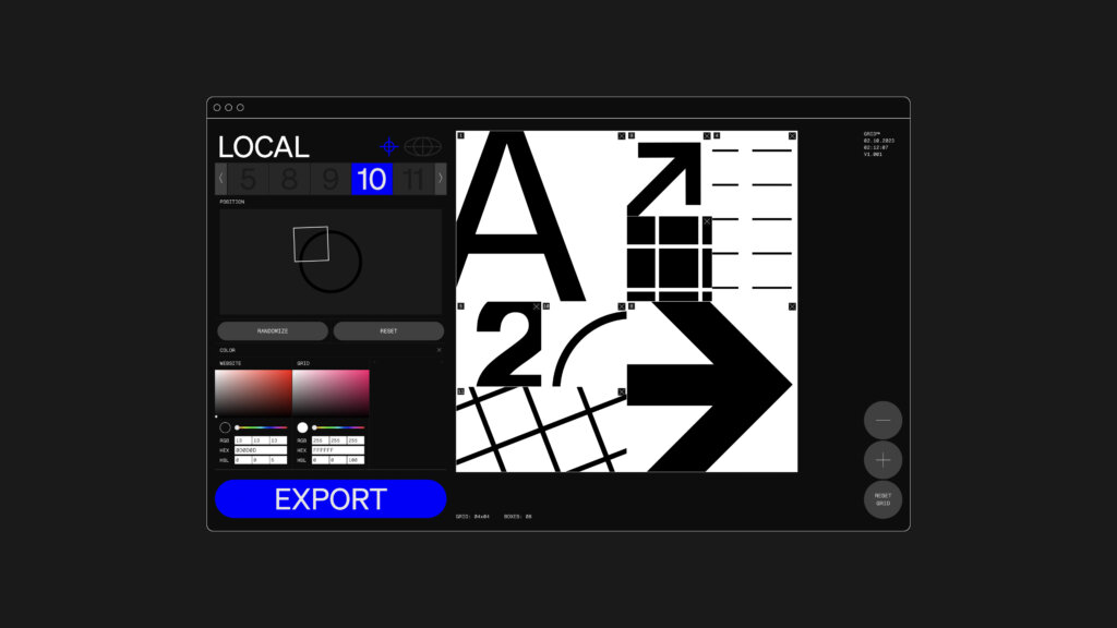 The Grid App is designed by FAY and utilizes a simple user interface.