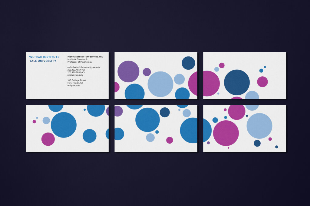 Variable business card printing for the Yale Schwarzman Center, designed by FAY.