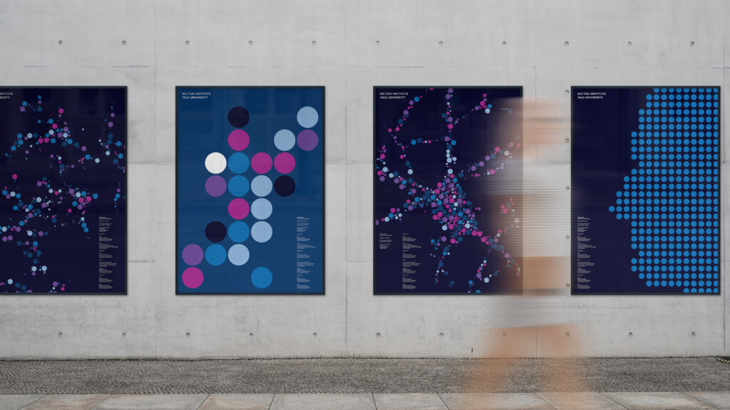 Posters for the Wu Tsai Institute at Yale University designed by graphic design and creative technology studio, FAY.