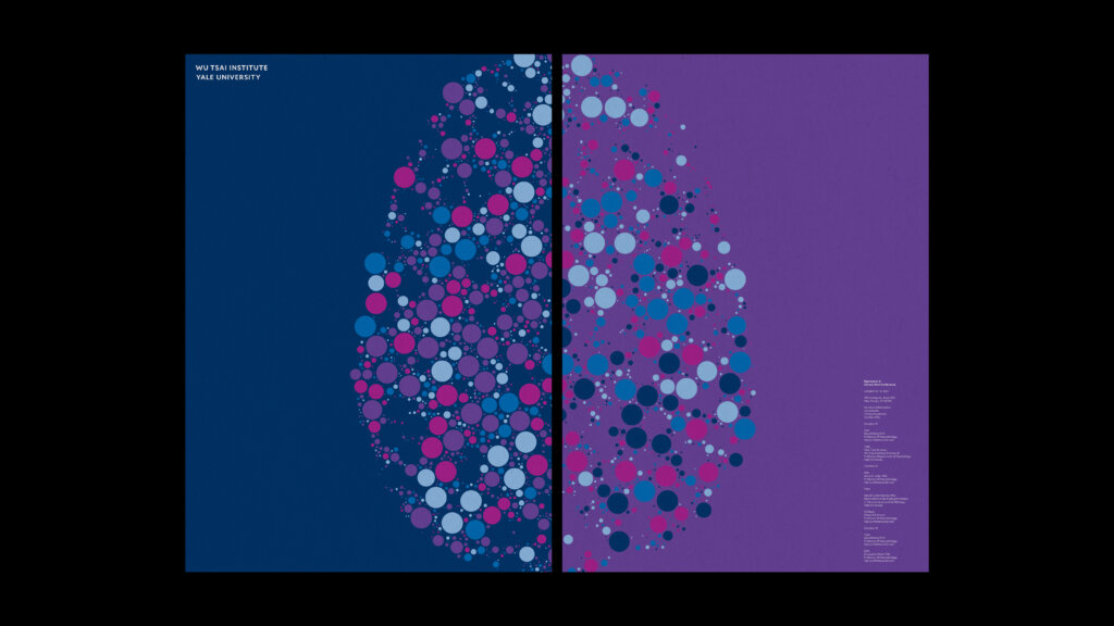 Posters designed by FAY, showing a graphic of the brain, generated with the Dot App.