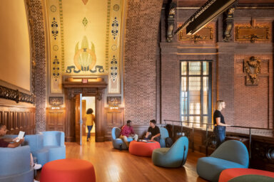 Yale Schwarzman Center Commons interior building design.